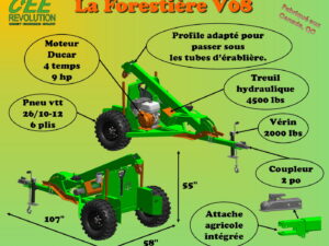 Débusqueuse La Forestière V08 avec treuil hydraulique à vendre à Sherbrooke