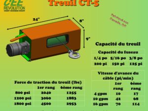 Treuil puissant avec câble de 125 pieds pour travaux forestiers